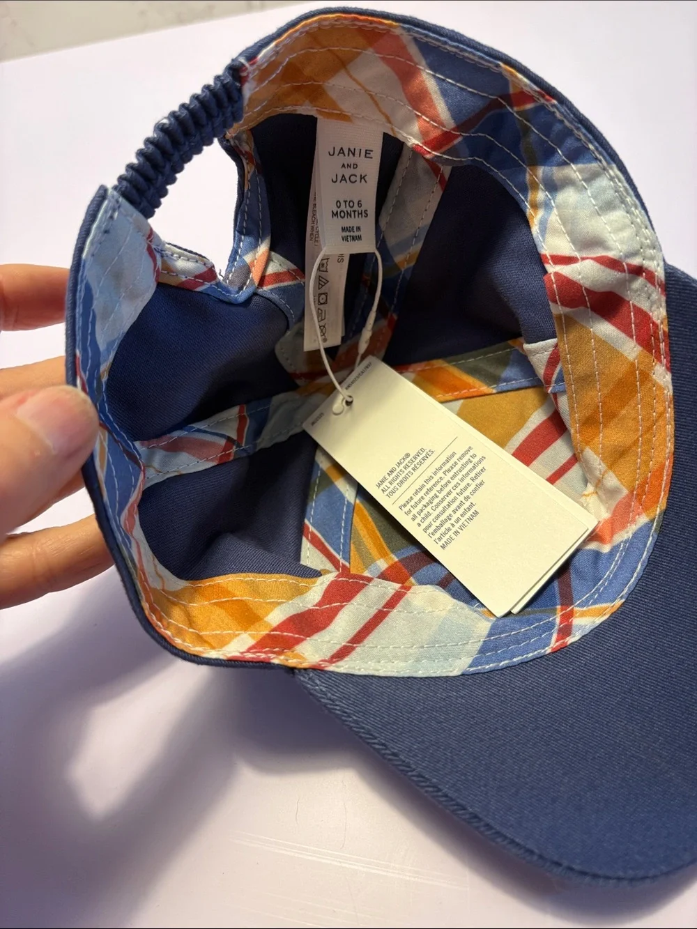 Janie and Jack NWT Navy Baseball Cap with Embroidered Dachshund size 0-6 months